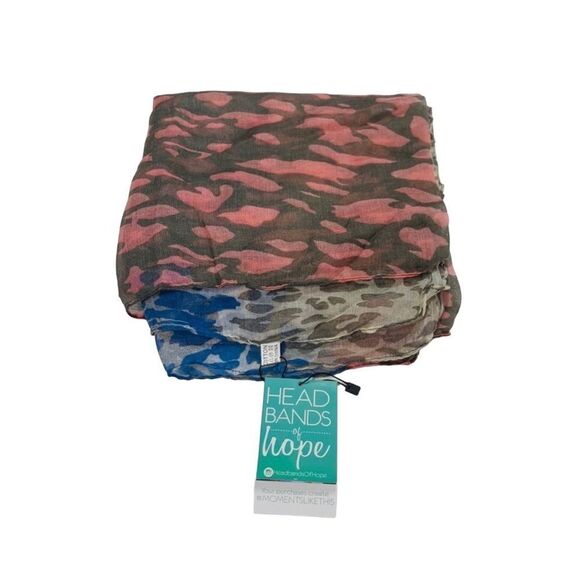 Headbands of Hope Pink & Blue Animal Print Scarf - Picture 6 of 8